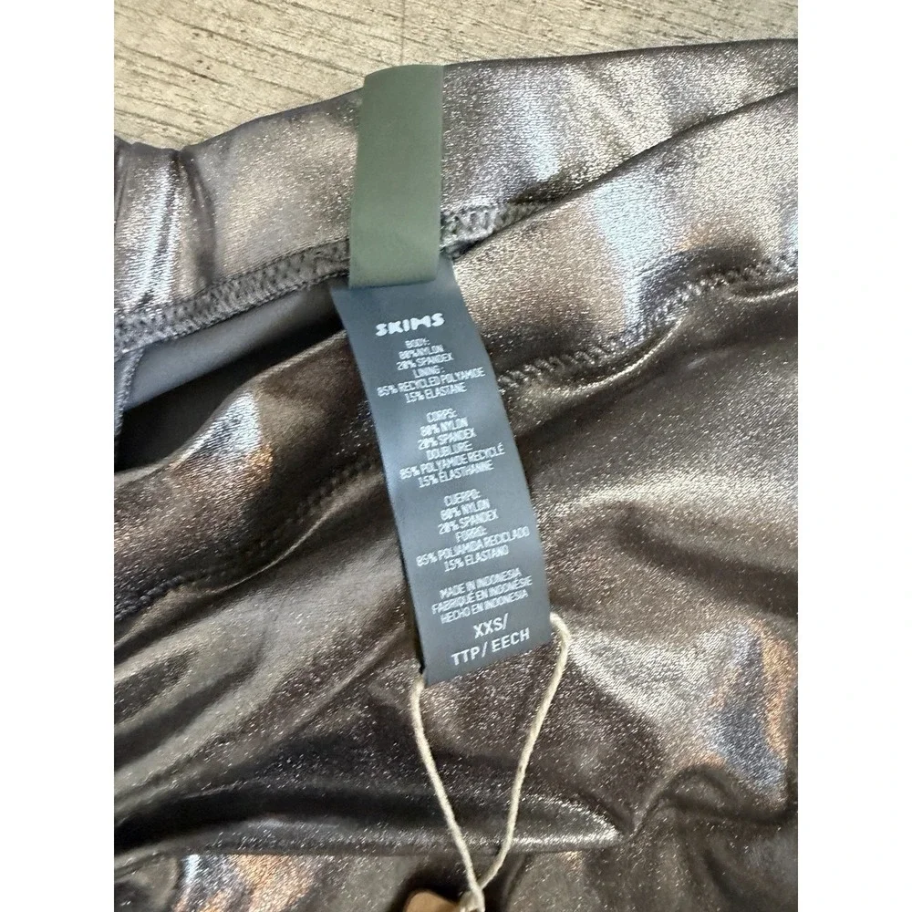 New Skims Metallic Swim V Waist Pant Carbon XXS Metallics Collection NWT